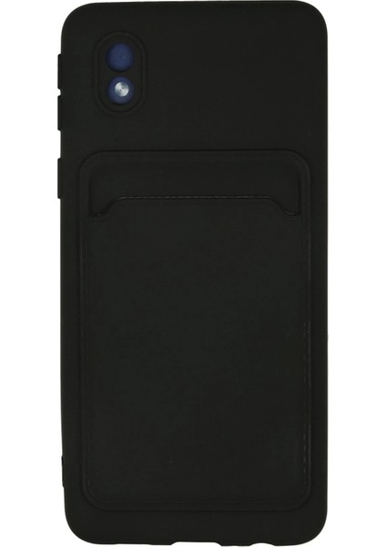 Samsung Galaxy A01 Core Kılıf Card Flex Kılıf (Kartlıklı) - Siyah