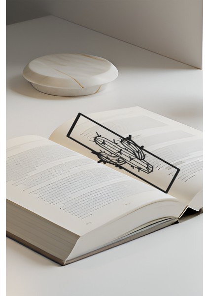 Kaktüs Kitap Ayracı, Modern Tasarım, Hafif ve Şık 2’li, Siyah ve Beyazın Modern Uyumu modelleri