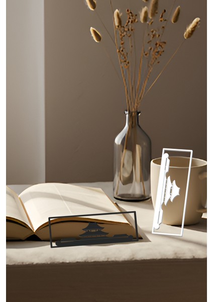 Çin Kitap Ayracı, Modern Tasarım, Hafif ve Şık 2’li, Siyah ve Beyazın Modern Uyumu