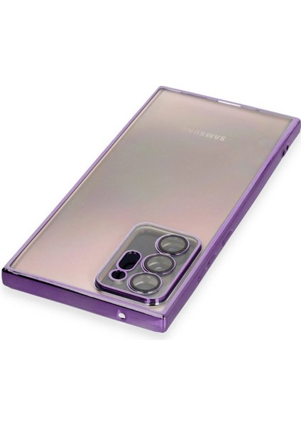 Samsung Galaxy Note 20 Ultra Crystal Shield Lensli Silikon (Lens Protector / Kamera Koruyucu Kılıf) - Mor modelleri
