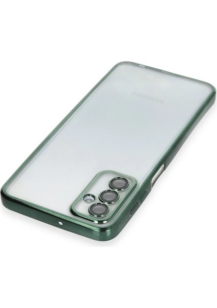 Samsung Galaxy M23 Crystal Shield Lensli Silikon (Lens Protector / Kamera Koruyucu Kılıf) - Yeşil modelleri