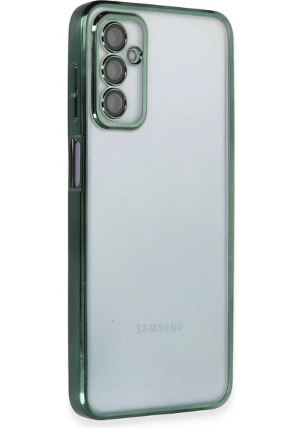 Samsung Galaxy M23 Crystal Shield Lensli Silikon (Lens Protector / Kamera Koruyucu Kılıf) - Yeşil indirimleri