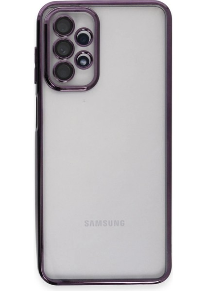 Samsung Galaxy A23 4g Crystal Shield Lensli Silikon (Lens Protector / Kamera Koruyucu Kılıf) - Mor fiyatları