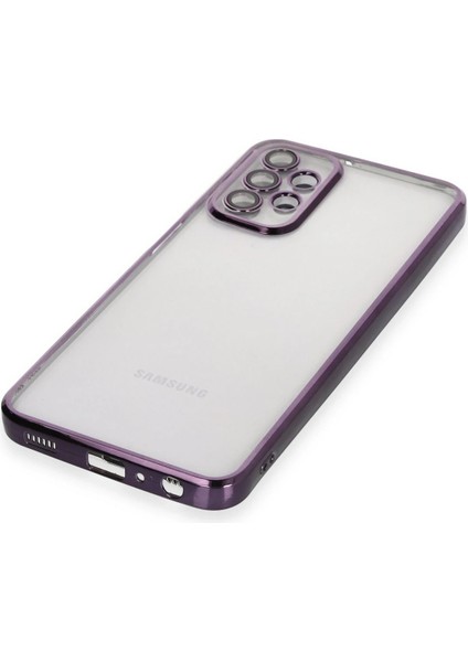 Samsung Galaxy A23 4g Crystal Shield Lensli Silikon (Lens Protector / Kamera Koruyucu Kılıf) - Mor fırsatları