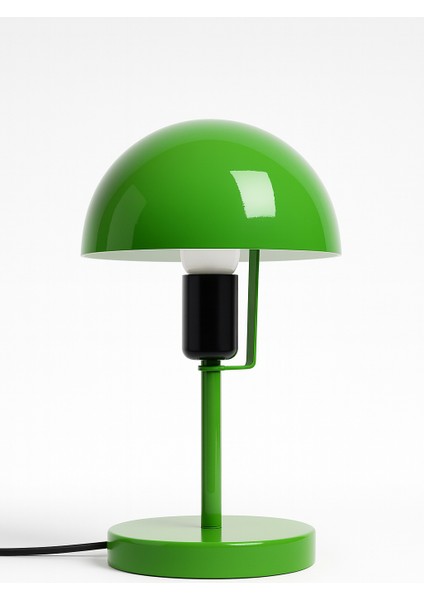 Modern Yeşil Metal Masa Lambası – Mantar Başlıklı Dekoratif Masa ve Komodin Lambası