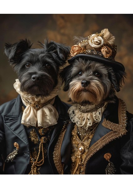 Çift Köpekler V1 Ev Duvar Salon Güzellik Salonu Ofis Dükkan Dekarasyon Kanvas Tablo fiyatları