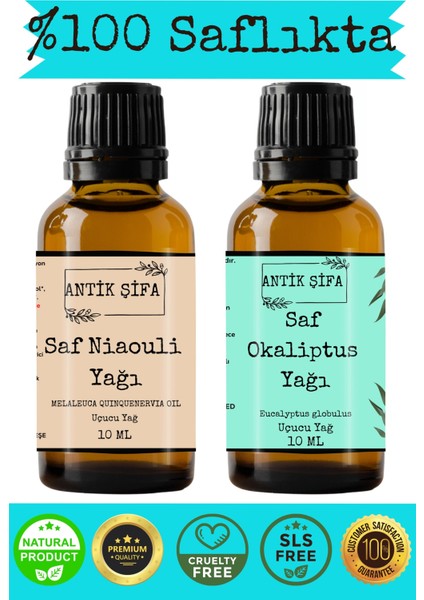 %100 Saf Nioli ve Okaliptus Uçucu Yağı - 2X10 ml (Seyreltilmemiş)