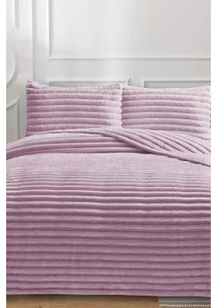 Eterna Peluş Çift Kişilik 230X250 cm Yatak Örtüsü Lila