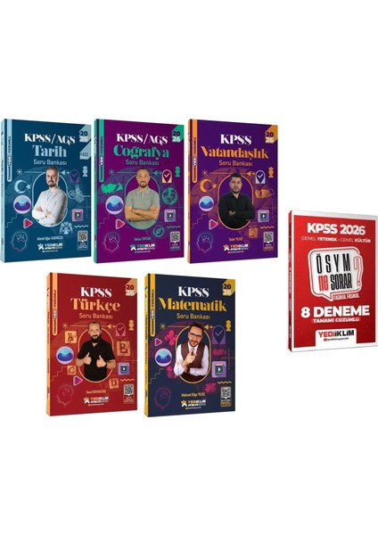 Yediiklim 2026 Kpss Genel Yetenek Genel Kültür Atölye Soru Bankası + 8 Deneme 6 Lı Set Yediiklim Yayınları