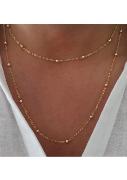 Şıklığınızı Tamamlayacak Iki Katmanlı Zincir Kolye