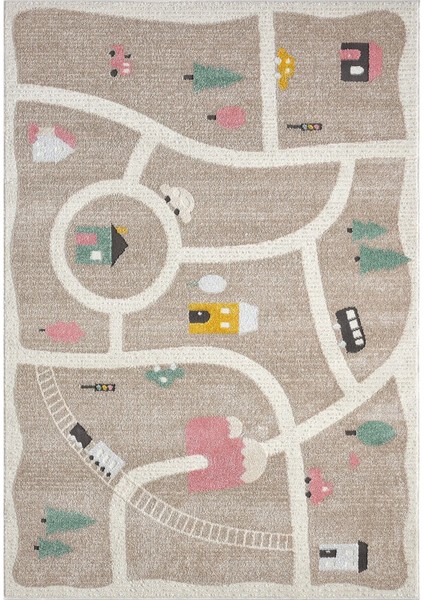 Yumuşak Dokuma Halı Leke Tutmaz Araba Yolu Bebek Odası Çocuk Odası Genç Odası Halısı Oyun Yol