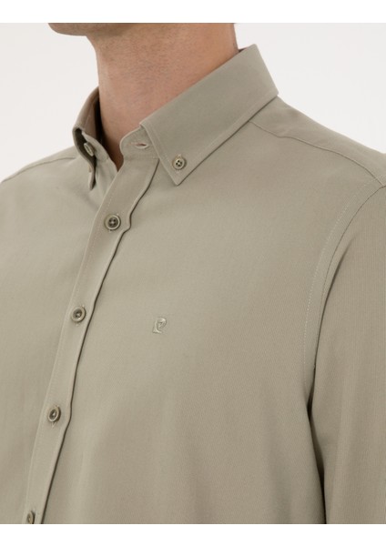 Erkek Su Yeşili Regular Fit Uzun Kollu Gömlek 50316736-VR048