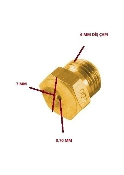 Enjektör 7no 0,70 Lik Diş:6mm