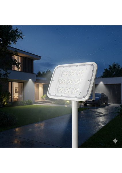 KST304 Karayel 50W Solar Projektör - Güneş Enerjili Dış Mekan Aydınlatması