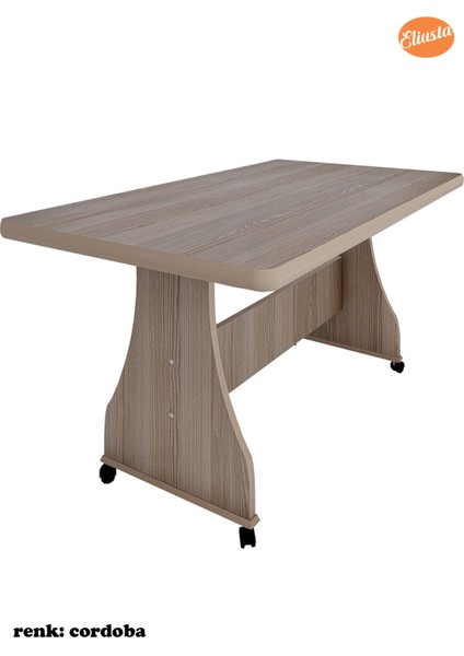 Tekerlekli Mdf Masa %100 Mdf Bahçe Masası Ofis Sehpası Orta Sehpa Salon Masası Yemek Masası