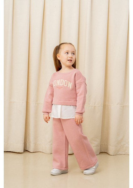 Kız Çocuk London Nakışlı Şardonlu 2 Li Takım - 3266/3265 modelleri