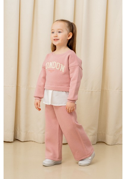 Kız Çocuk London Nakışlı Şardonlu 2 Li Takım - 3266/3265 fırsatları