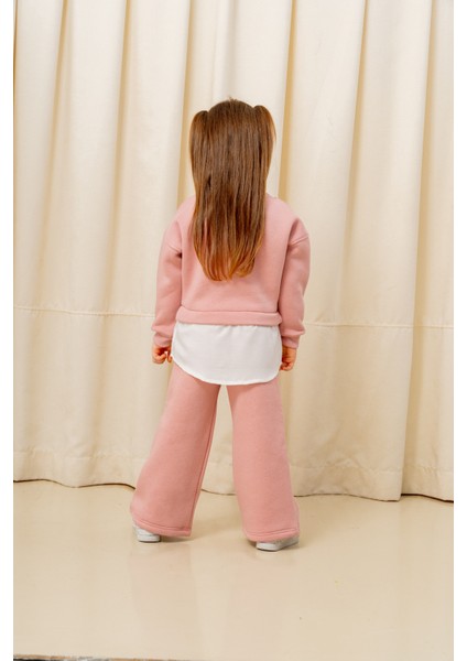 Kız Çocuk London Nakışlı Şardonlu 2 Li Takım - 3266/3265