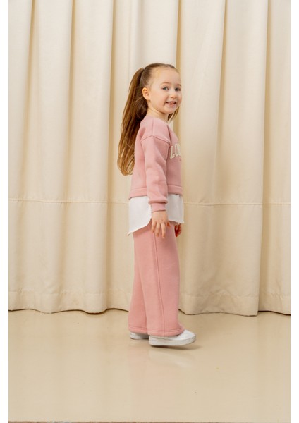 Kız Çocuk London Nakışlı Şardonlu 2 Li Takım - 3266/3265