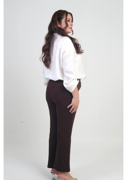 Kadın Beli Lastikli En Boy Likralı Örme Krep Çımalı Büyük Beden Palazzo Pantolon fırsatları