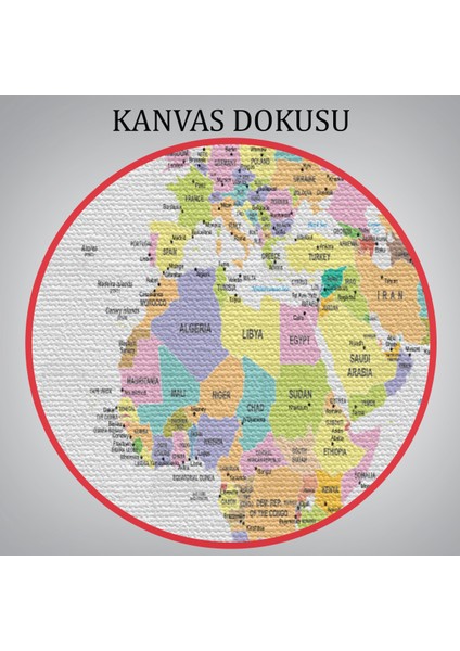 Dünya Haritası Dekoratif Kanvas Tablo 1064