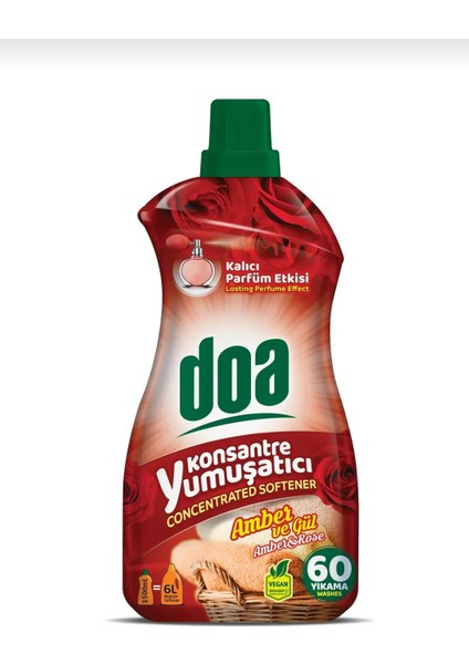 Doa Konsantre Yumuşatıcı Amber ve Gül 1500 ml