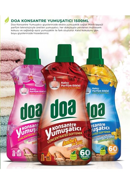 Doa Konsantre Yumuşatıcı Amber ve Gül 1500 ml fiyatları