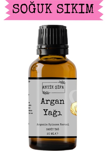 Soğuk Sıkım Argan Yağı %100 Seyreltilmemiş, Doğal - 20 ml (Argan Oil)