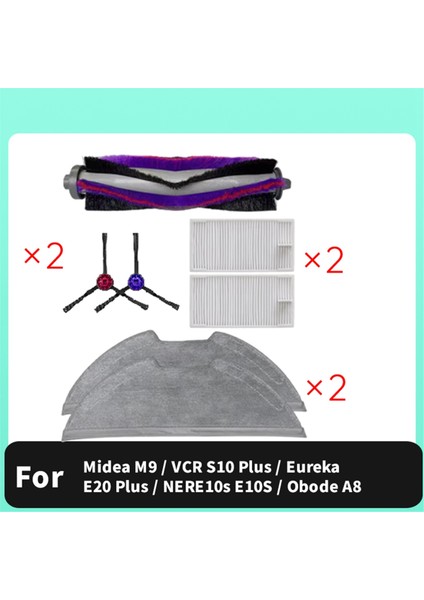 Midea M9 / Vcr S10 Plus / Eureka E20 Plus / NERE10S E10S / Obode A8 Süpürge Makinesi Aksesuarları (Yurt Dışından) modelleri