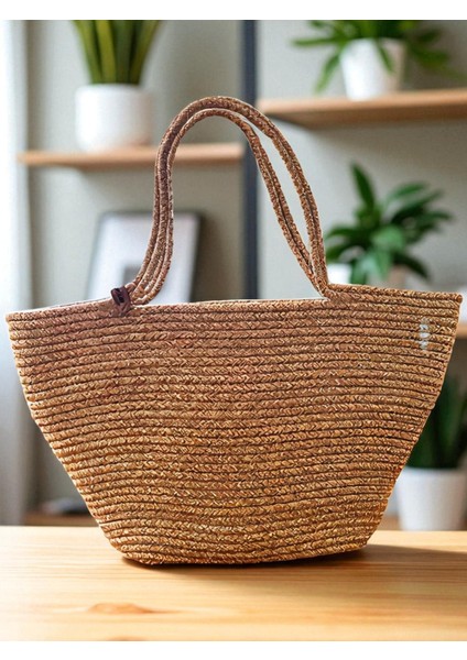 Plaj Çantası -Xl- Günlük Çanta - Hasır Jüt - El Çantası - Kol Çantası - %100 Yerli - El Yapımı 27X30 fiyatları