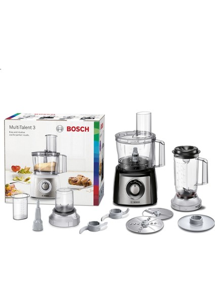 Serie 8 Akıllı Filitreli Turbo Başlık Güçlü Motor, Toz Torbasız Süpürge +Bosch Mutfak Robotu Multitalent 3 800 W