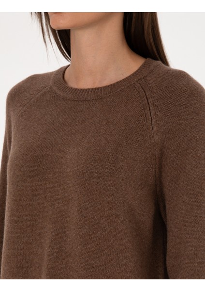 Kadın Kahverengi Comfort Fit Yün Karışımlı Kazak 50316659-VR029