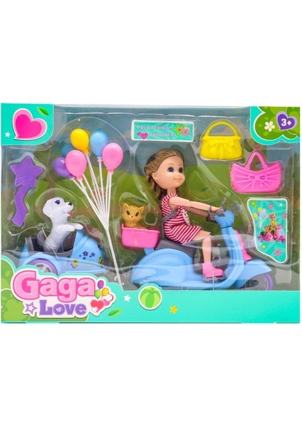 Gaga Love Hayvanlarıyla Motor Gezisi Kutulu Mavi Motor