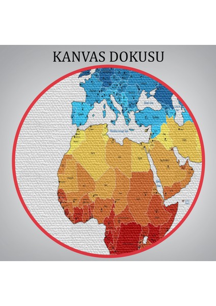 Dünya Haritası Dekoratif Kanvas Tablo 1047