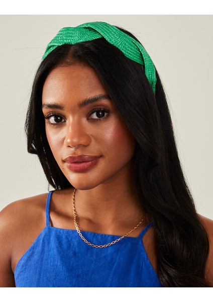 Rafya Örgü Taç Yeşil