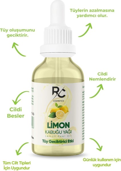 Limon Kabuğu Yağı Tüy Etki Tüy Azaltıcı Serum 30 ml