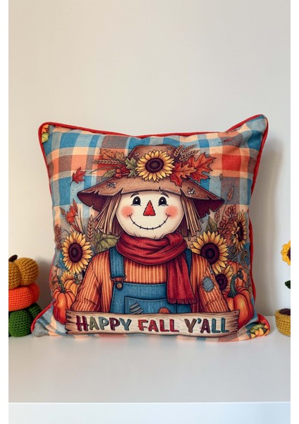 Happy Harvest – Sonbahar Neşesi Kırlent Kılıfı Dijital Baskılı 43X43CM