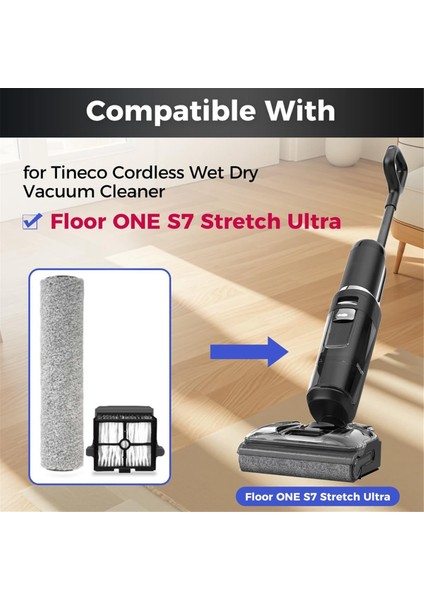 Tineco Floor One S7 Stretch Ultra Zemin Fırçalama Makinesi Parçaları Yedek Rulo Fırça Seti Için Rulo Fırça ve Hepa Filtresi (Yurt Dışından) fırsatları