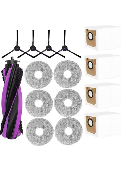 Jonr P20 Pro Robot Süpürge Yedek Parçaları Için 15 Adet Ana Fırça Yan Fırça Paspas Bezi Toz Torbası (Yurt Dışından)