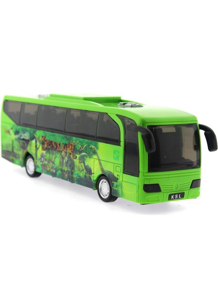 Sürtmeli Sesli ve Işıklı Yeşil Dinozor Parkı Otobüsü