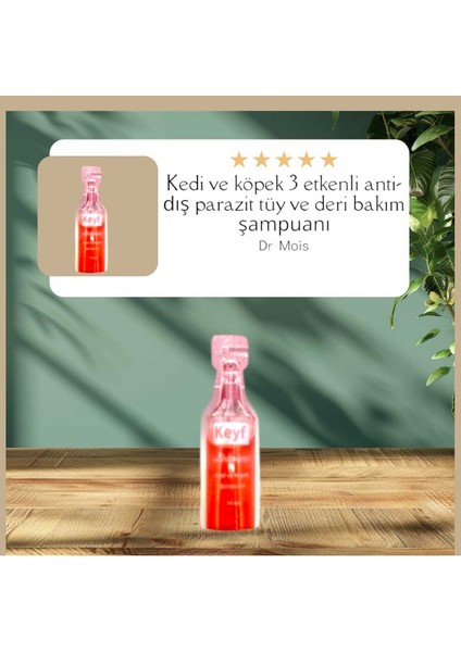 Kedi ve Köpek 3 Etkenli Iç Dış Antiparazit Etkili Bitkisel Sampuan-Ödül Parazit Kovucu Tablet