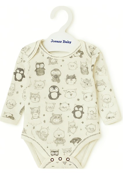 2'li Hayvan Desenli Erkek Bebek Body 3-6AY modelleri