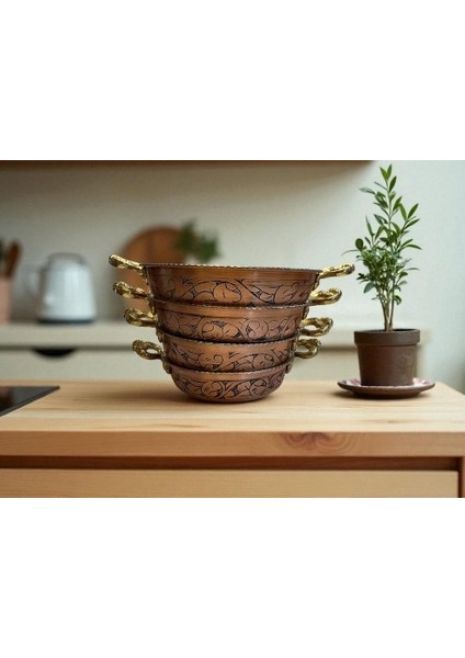 - El Yapımı Oyma Işlemeli Kalın Bakır Tava Takımı – 18 Cm, 20 Cm, 22 Cm, 24 cm Çaplarında – Sağlıklı ve Dayanıklı El Dövmesi Bakır Mutfak Tava Seti -- Kahvaltı Tava Takımı fırsatları