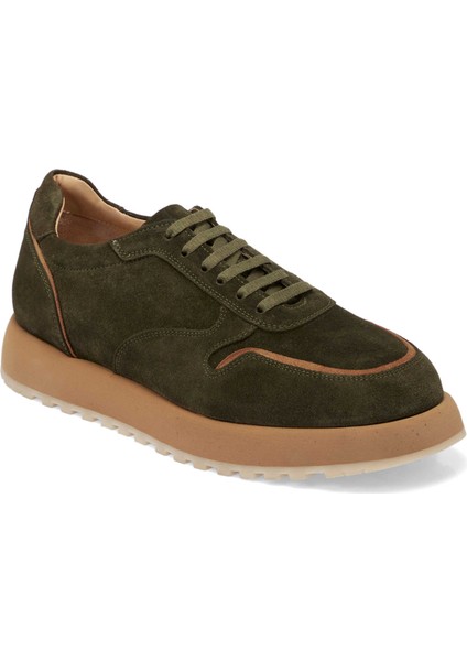 Yeşil Hakiki Süet Deri Erkek Sneaker - E24I1AY56723-J86