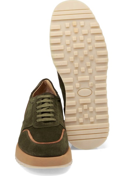 Yeşil Hakiki Süet Deri Erkek Sneaker - E24I1AY56723-J86 fırsatları