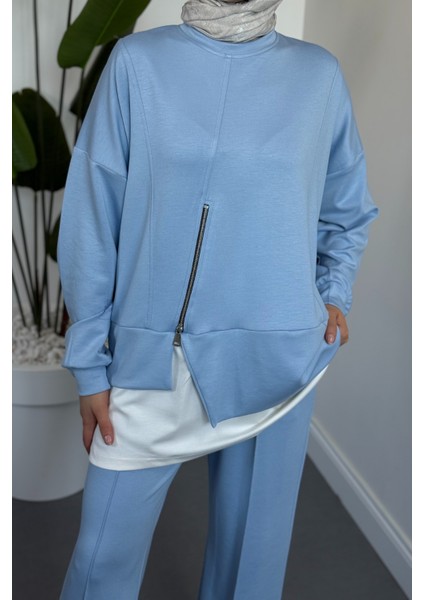 Skylar Alt Kısmı Fermuarlı Içlikli Takım Buz Mavisi modelleri