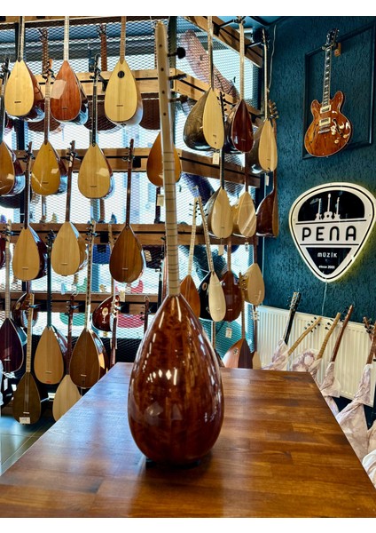 Kısa Sap Üst Seri Tam Profesyonel Maun Bağlama 40 Tekne