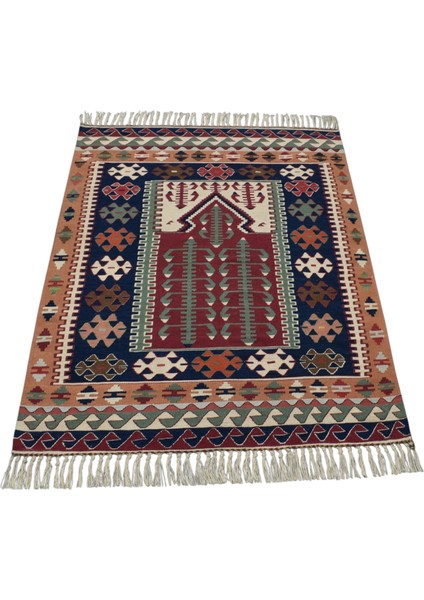 Yeni El Dokuma Otantik Balıkesir Yörük Yün Kilim 6406