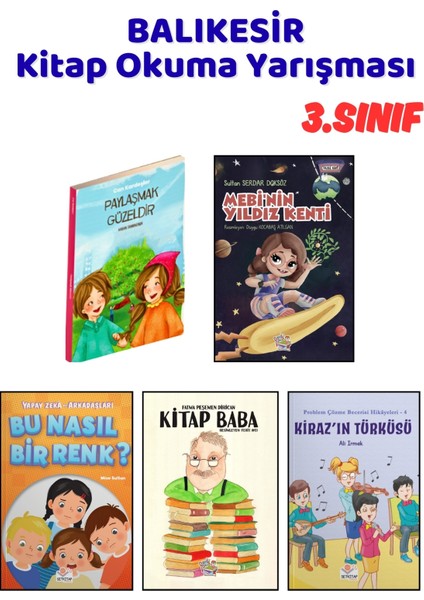 Balıkesir Kitap Okuma Yarışması 3.sınıf Kitapları, 5 Kitap Set, 3.sınıf Masal Öykü