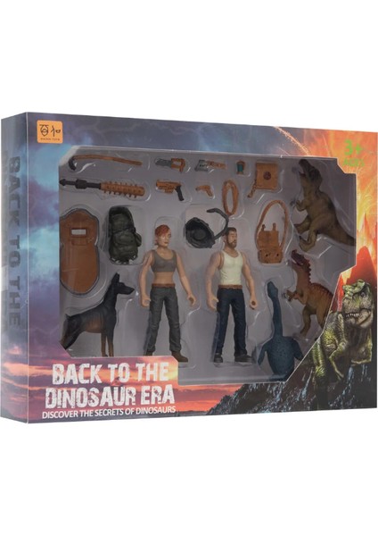 Kadın Erkek Figürlü 3 Dinozorlu ve Aksesuarlı Oyun Seti fiyatları